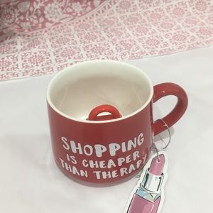 NWT “Shopping is Cheaper Than Therapy” Mug
